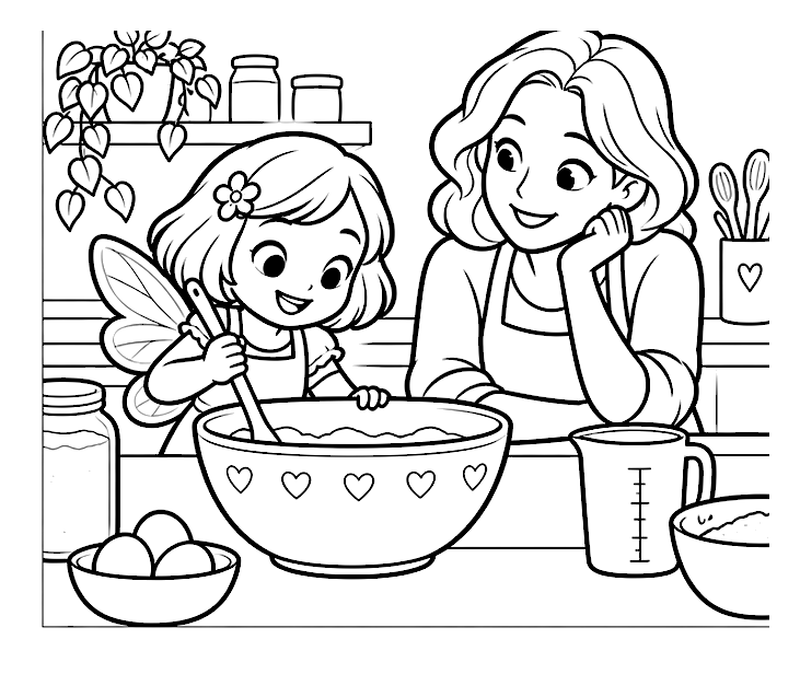 Mixing with a grown-up colouring page